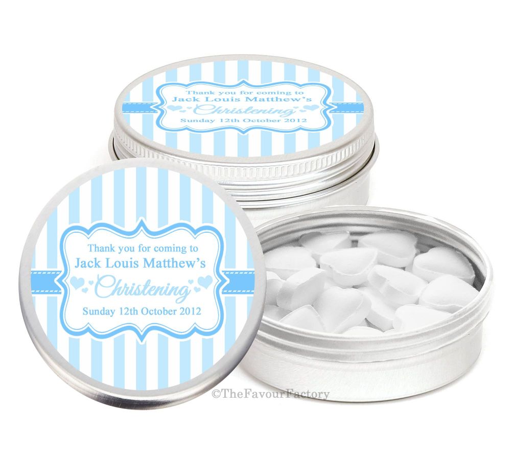 Personalised Christening Day Favour Tins Keepsakes x1