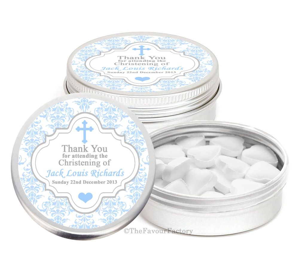 Personalised Christening Day Favour Tins Keepsakes x1