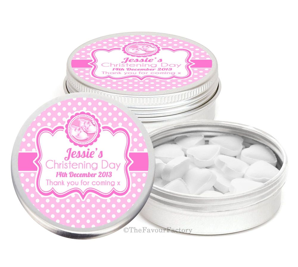 Personalised Christening Day Favour Tins Keepsakes x1