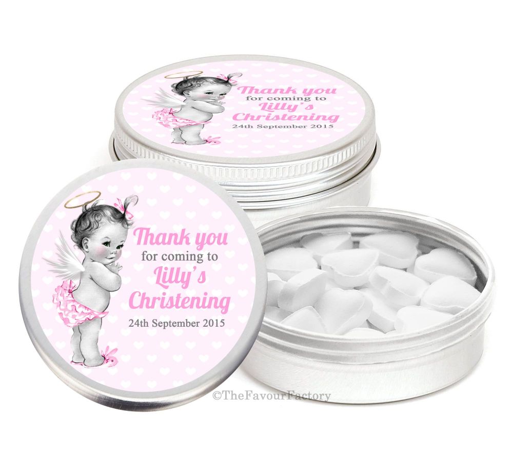 Personalised Christening Day Favour Tins Keepsakes x1