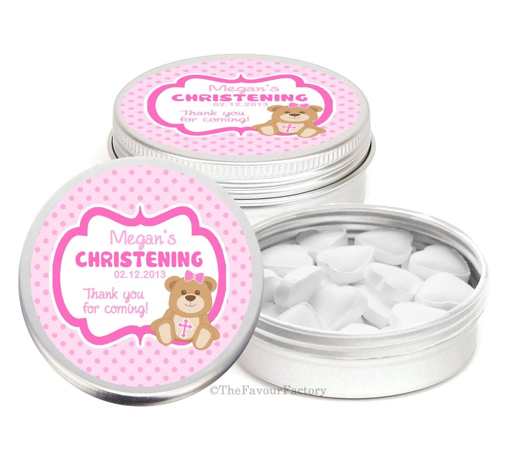 Personalised Christening Day Favour Tins Keepsakes x1
