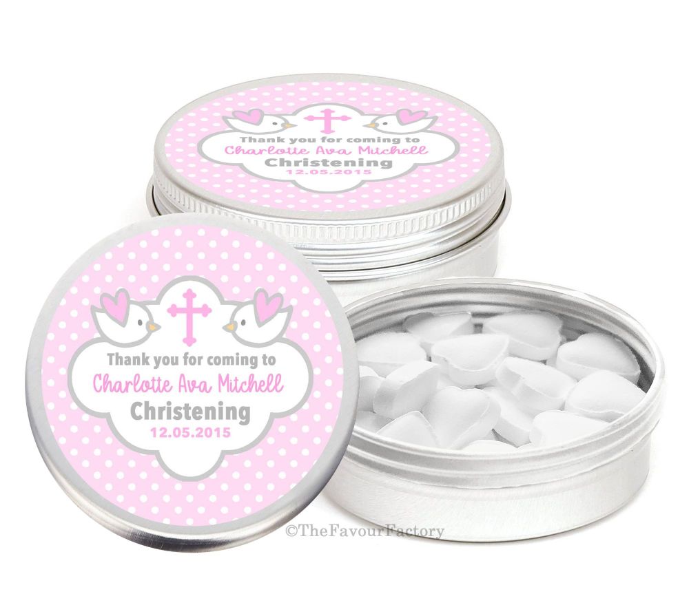 Personalised Christening Day Favour Tins Keepsakes x1