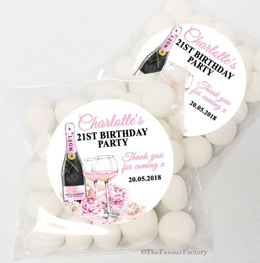 Kraft Florals Personalised Birthday Party sweet bags KITS x12