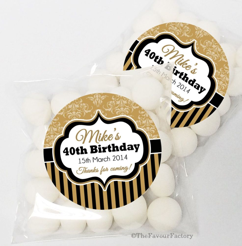 Kraft Florals Personalised Birthday Party sweet bags KITS x12
