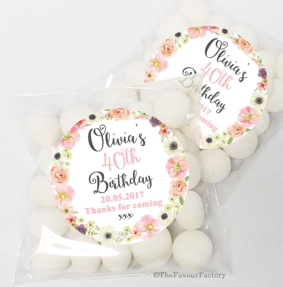 Personalised Birthday Party sweet bags KITS x12