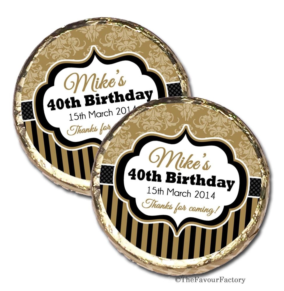 Stripes Personalised Birthday Party Mint Chocolates Favours x10