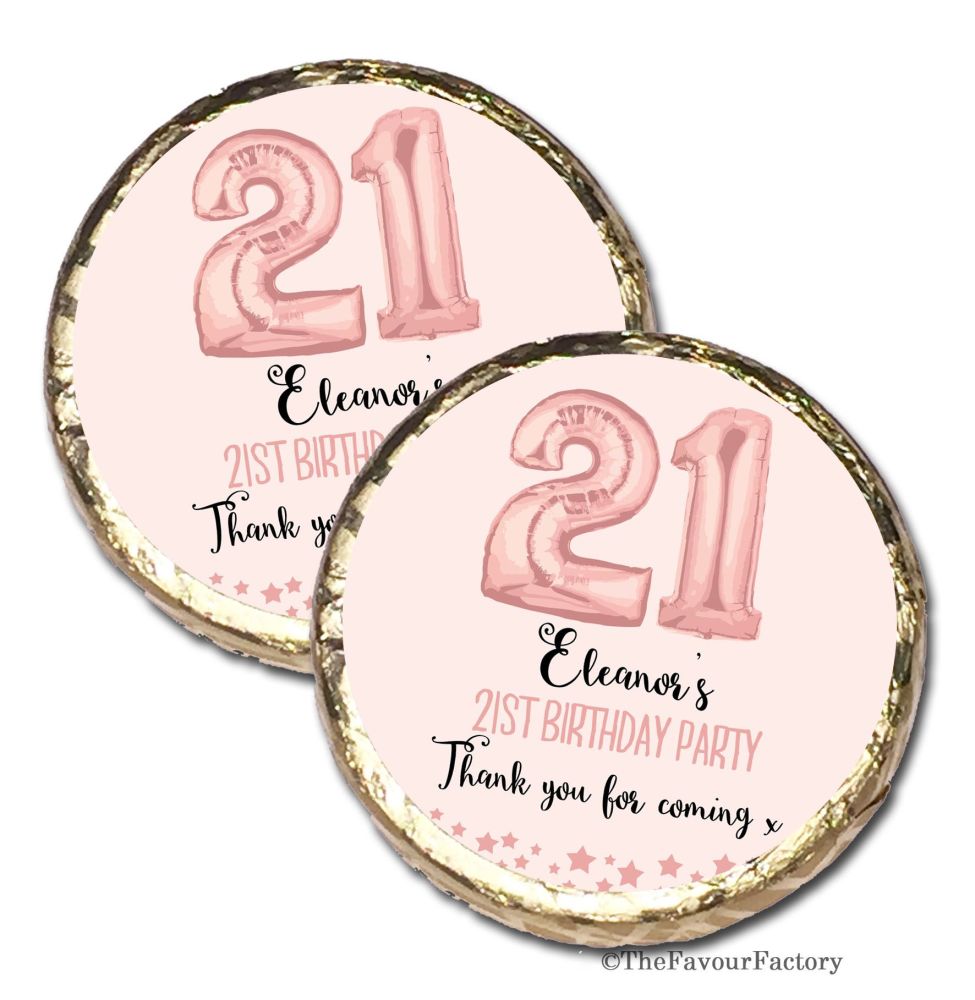 Stripes Personalised Birthday Party Mint Chocolates Favours x10