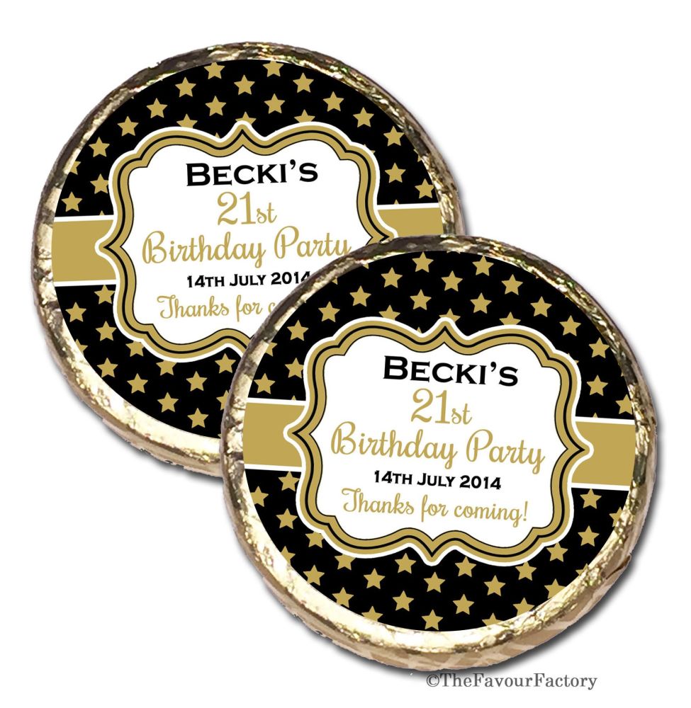 Stars Personalised Birthday Party Mint Chocolates Favours x10