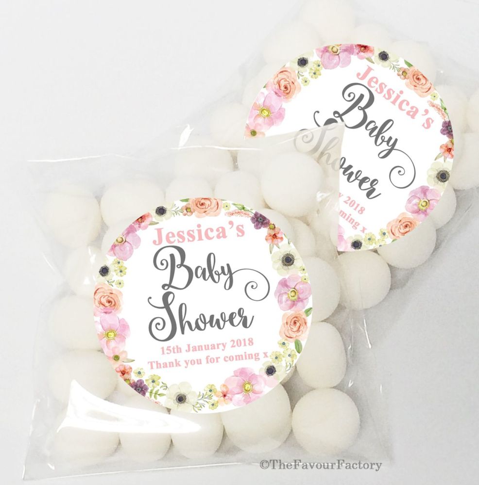 Jessica Flowers BABY SHOWER Party Personalised favours KITS x12