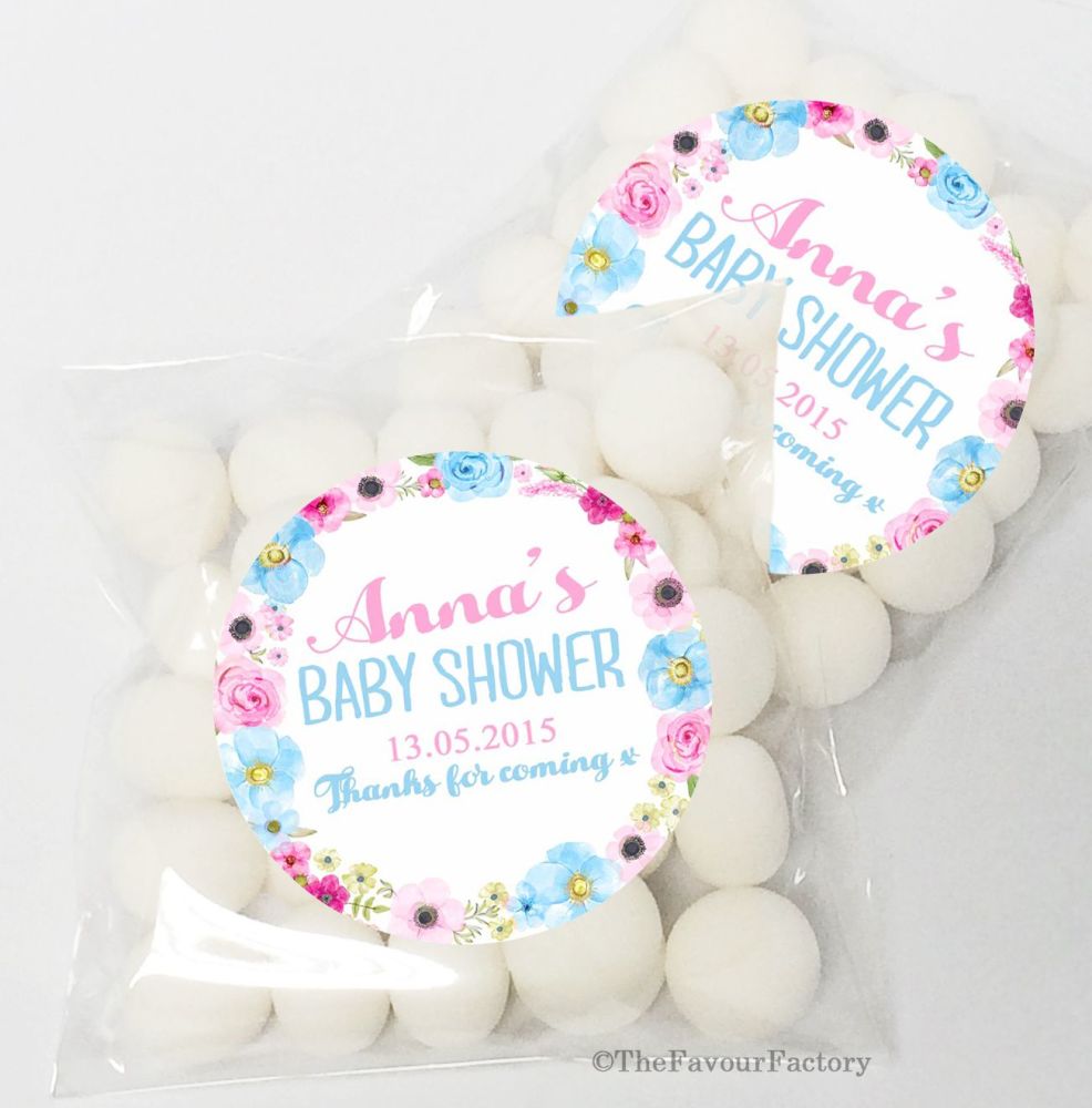 Anna florals BABY SHOWER Party Personalised favours KITS x12