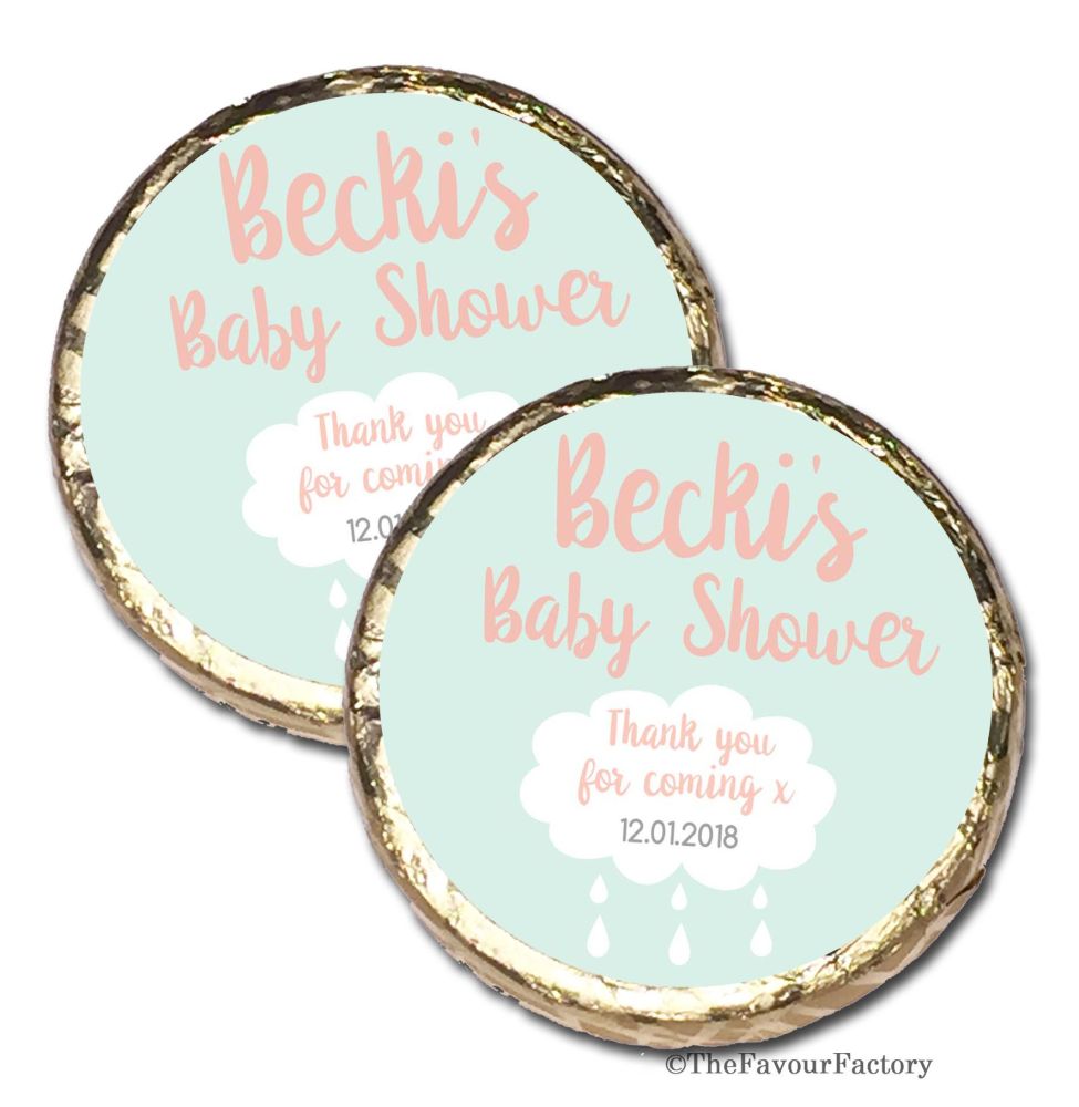 Cloud Personalised Baby Shower Welcoming Party Mint Chocolates x10