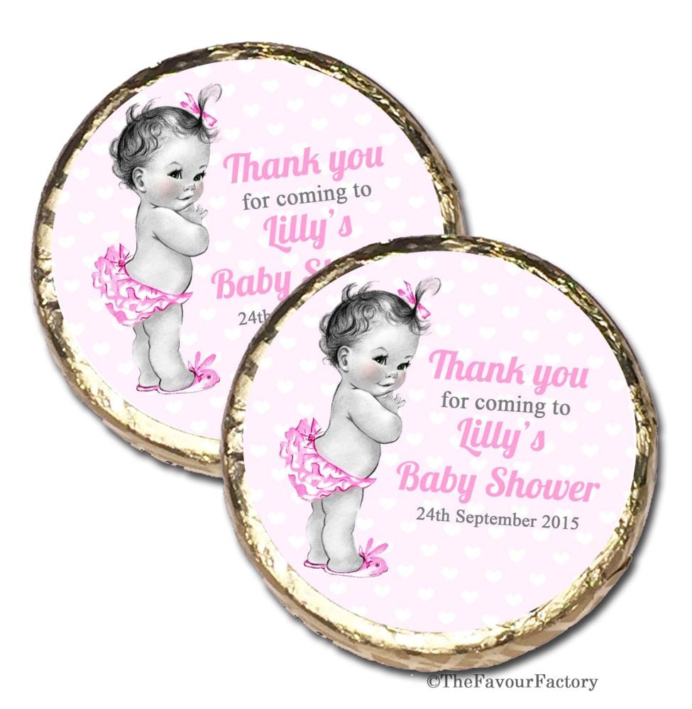 Vintage baby girl Personalised Baby Shower Welcoming Party Mint Chocolates