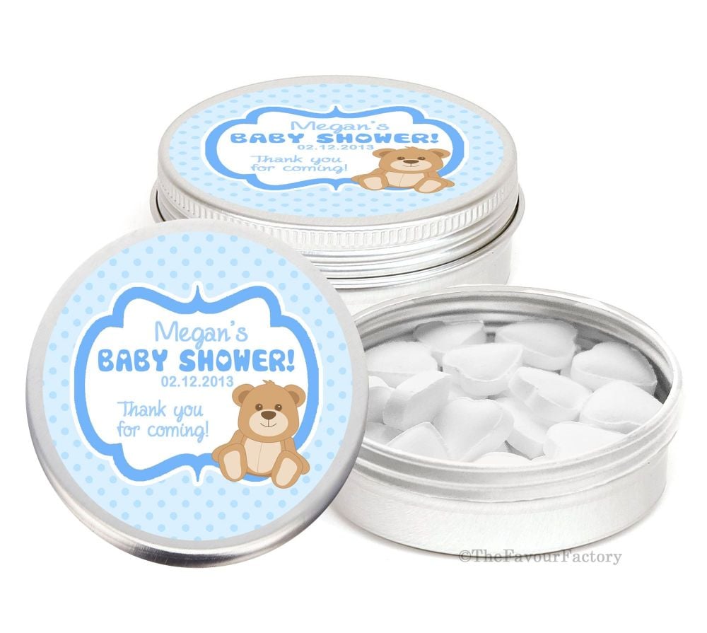 Anna Florals Personalised Baby Shower Favour Tins Keepsakes x1