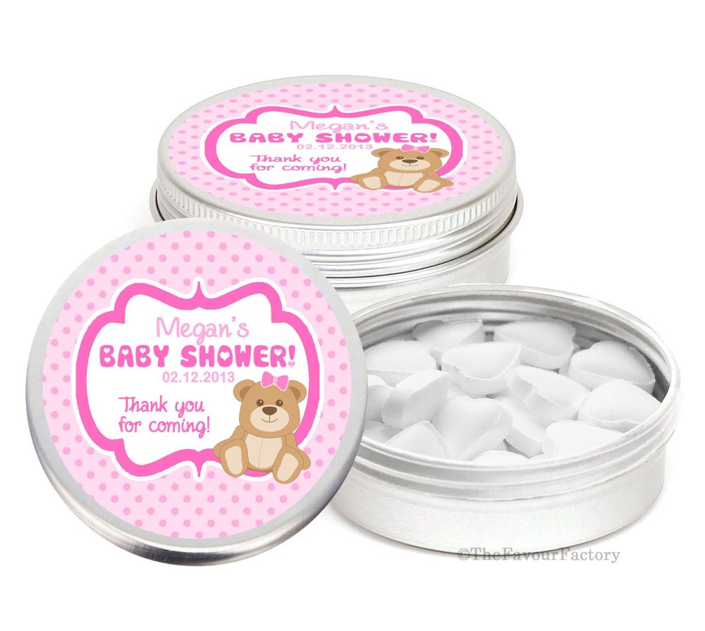 Anna Florals Personalised Baby Shower Favour Tins Keepsakes x1