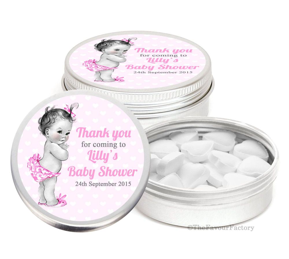 Anna Florals Personalised Baby Shower Favour Tins Keepsakes x1