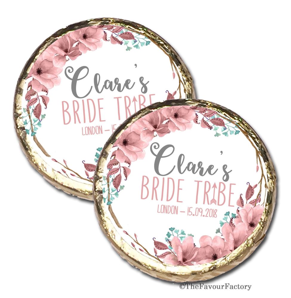 Bride Tribe Personalised Hen Party Mint Chocolates Party Bag Fillers x10