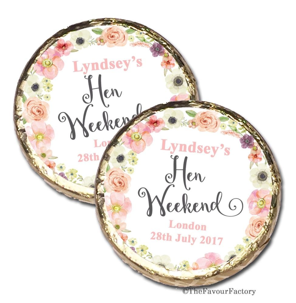 Jessica Florals Personalised Hen Party Mint Chocolates Party Bag Fillers x1