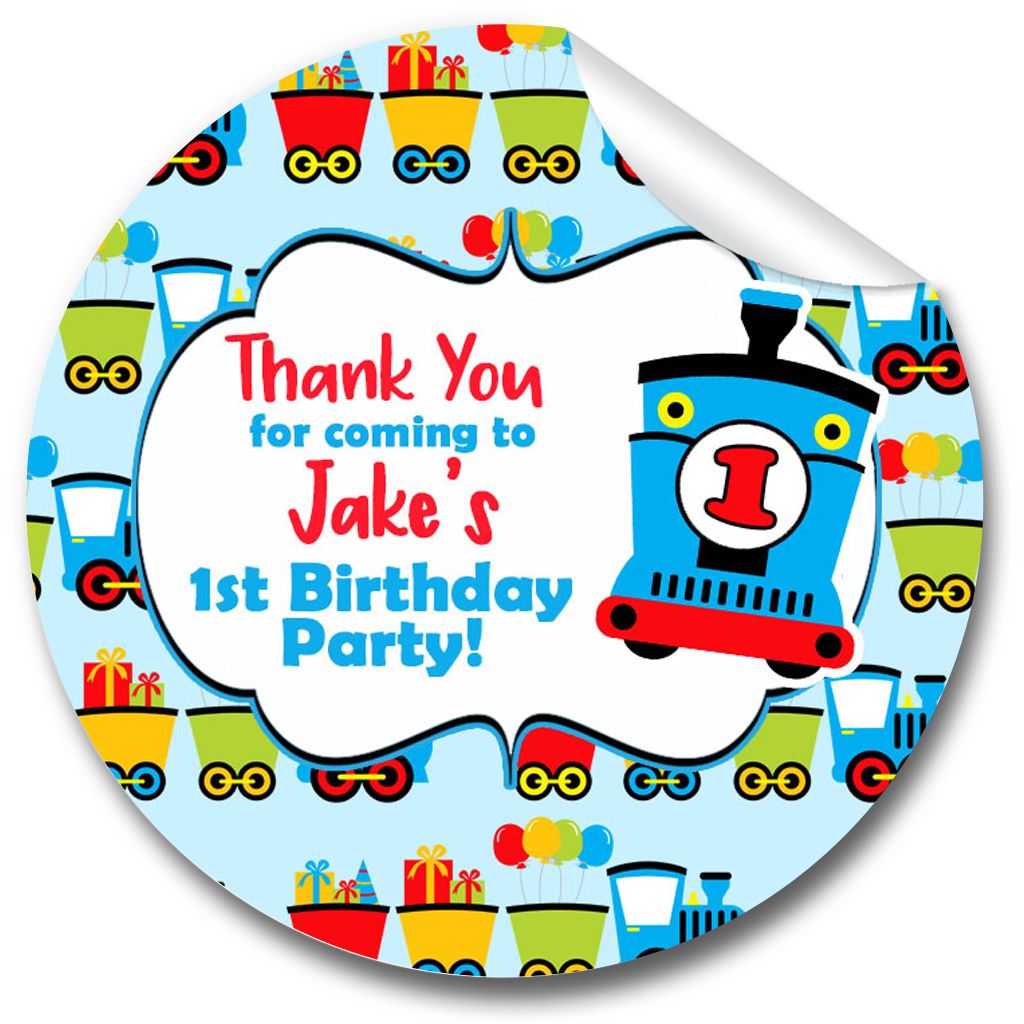 Personalised Birthday stickers Thomas Train 1st 2nd
