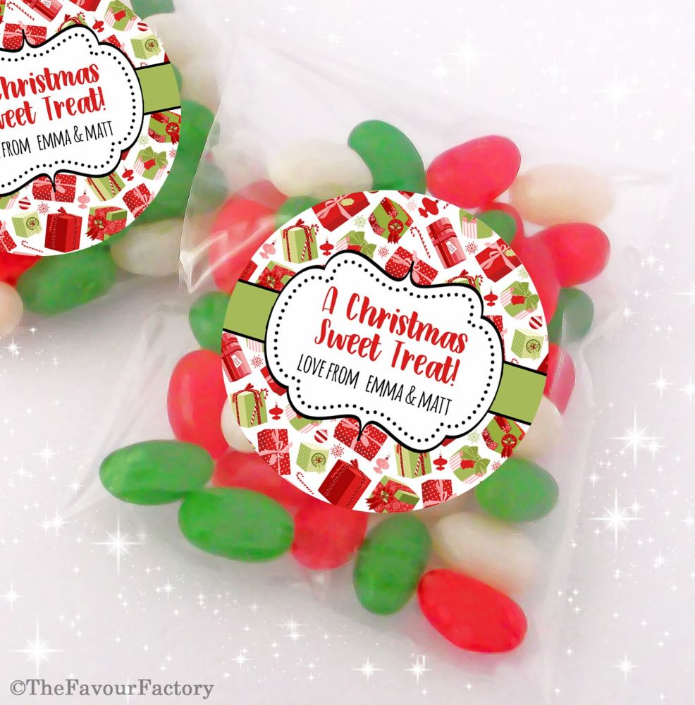 Presents Christmas Sweet Bags Stocking Filler Presents Personalised Christmas Sweet Bags Table Favours Stocking Fillers X12