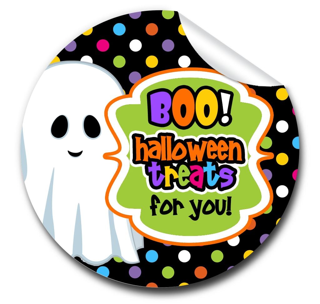 Boo Halloween Stickers Trick Or Treat Personalised