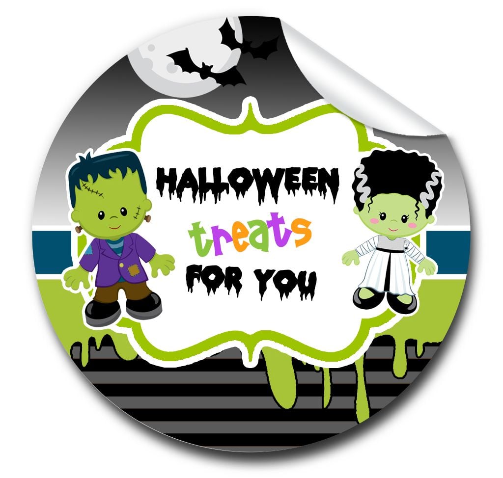 Personalised Halloween Stickers A4 sheet x1