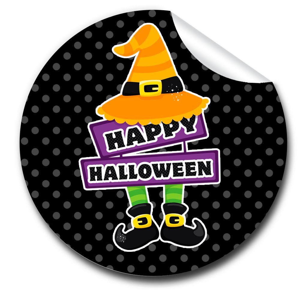Personalised Halloween Stickers A4 sheet x1