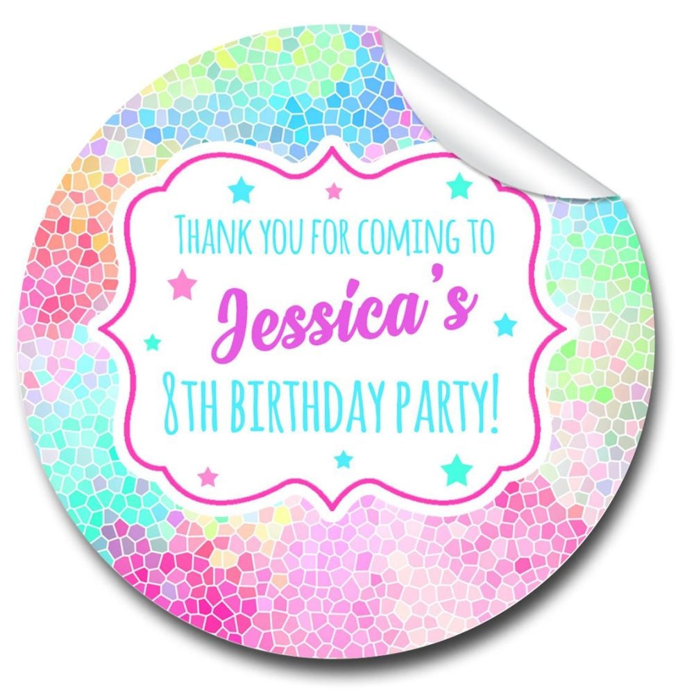 Personalised Birthday party bags sweet cones stickers A4 Sheet x1