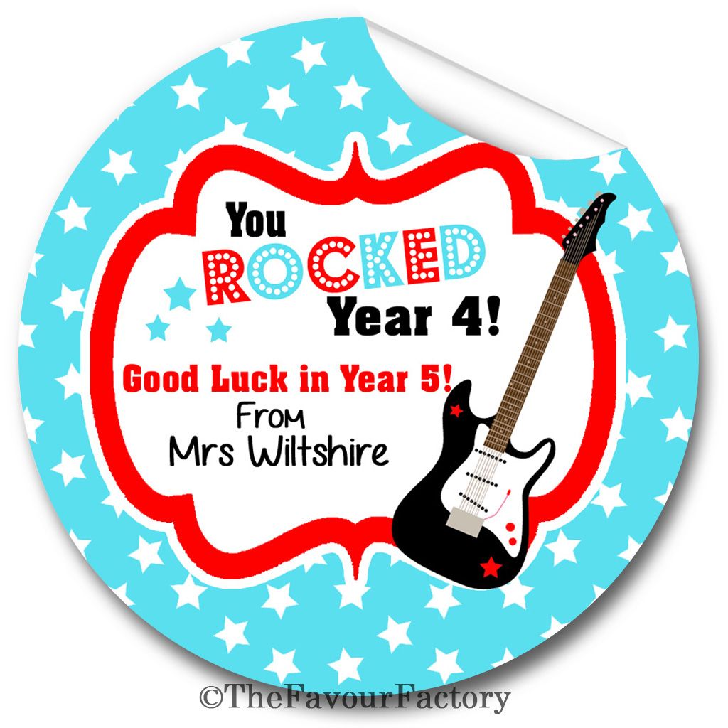 You Rocked End of Year Teacher to Class Personalised Stickers Labels