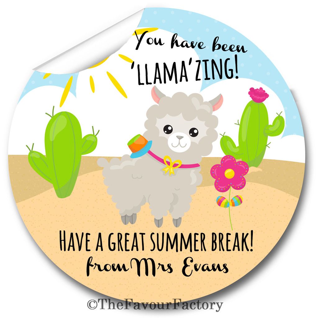 You have been LLAMAZING End of Year Teacher to Class Personalised Stickers