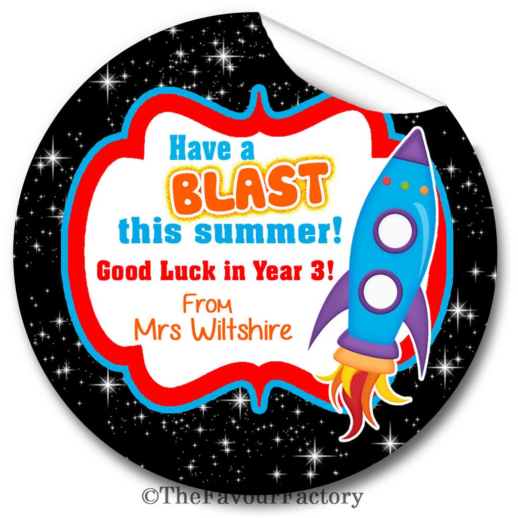 Have a Blast End of Year Teacher to Class Personalised Stickers Labels
