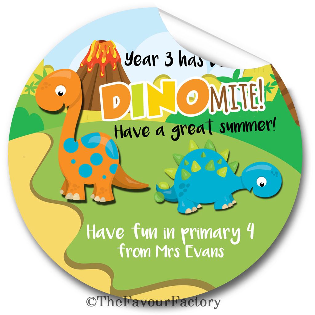 It's Been Dinomite End of Year Teacher to Class Personalised Stickers Label