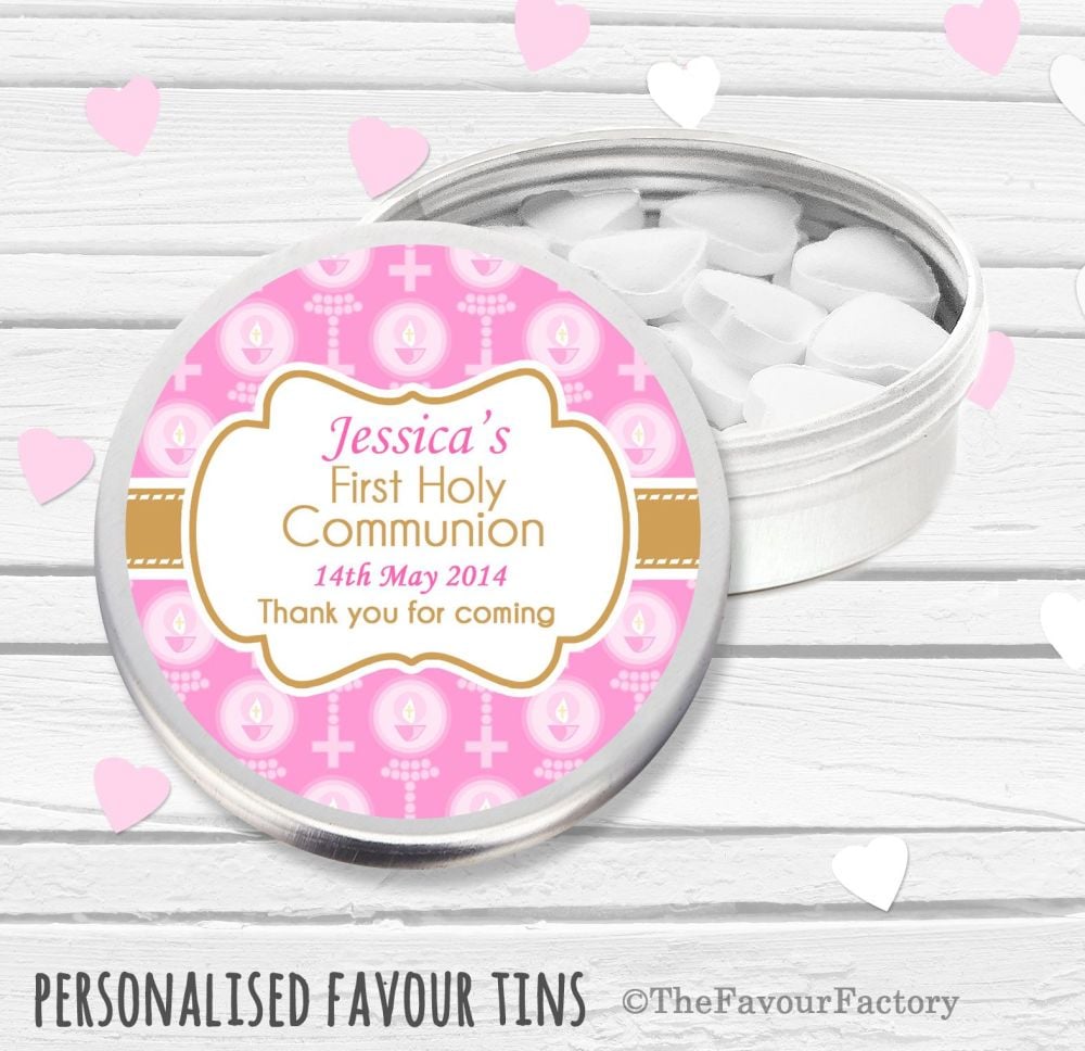 Personalised Holy Communion Party Favour Tins x1