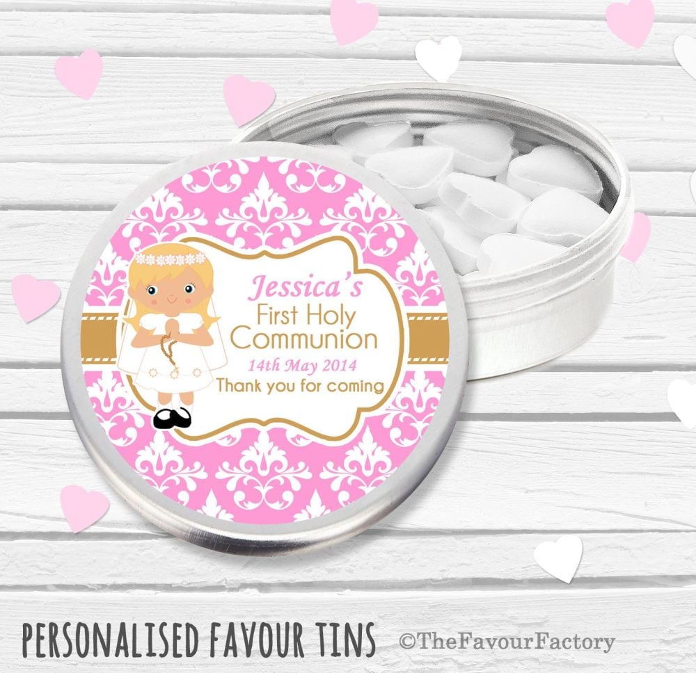 Personalised Holy Communion Party Favour Tins x1