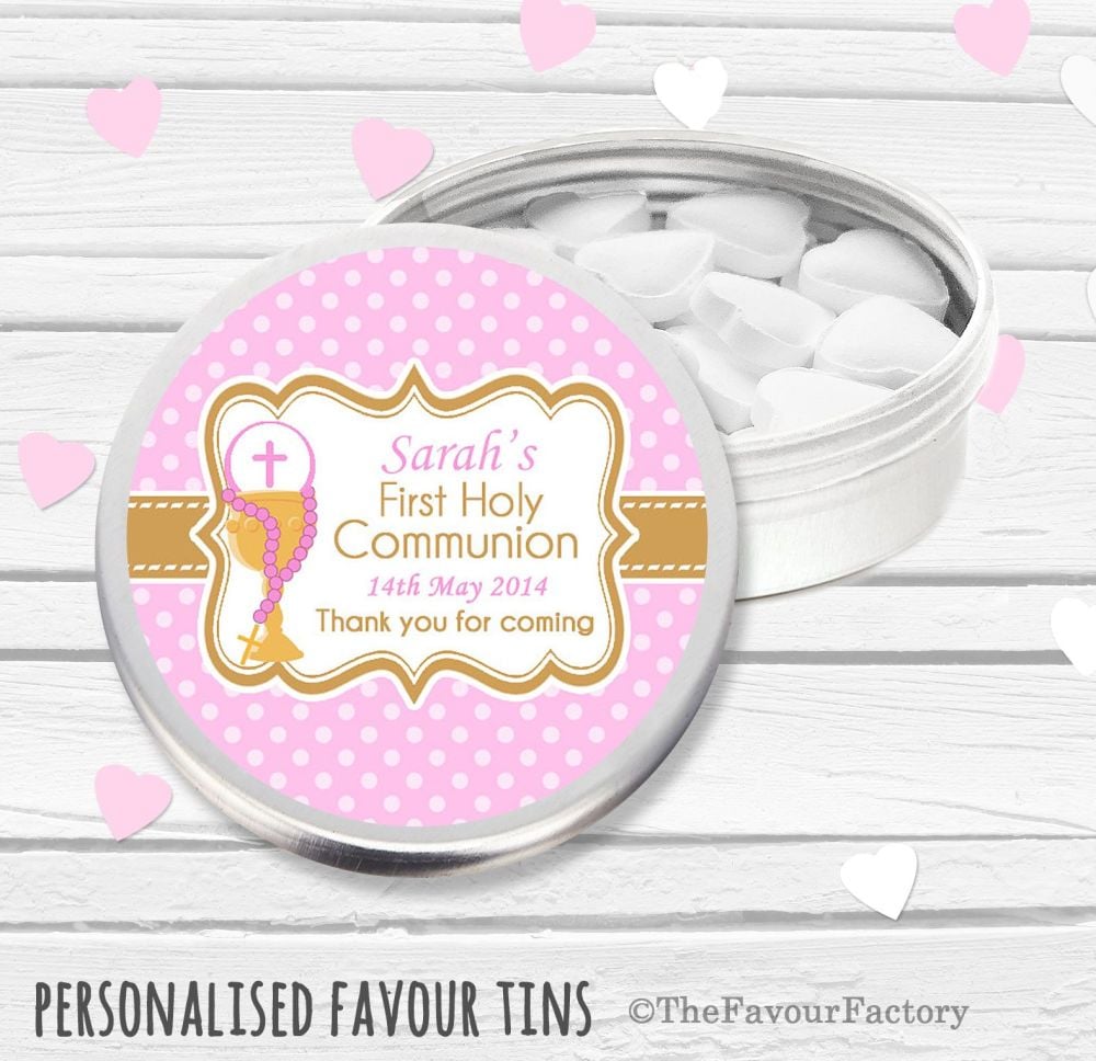 Personalised Holy Communion Party Favour Tins x1