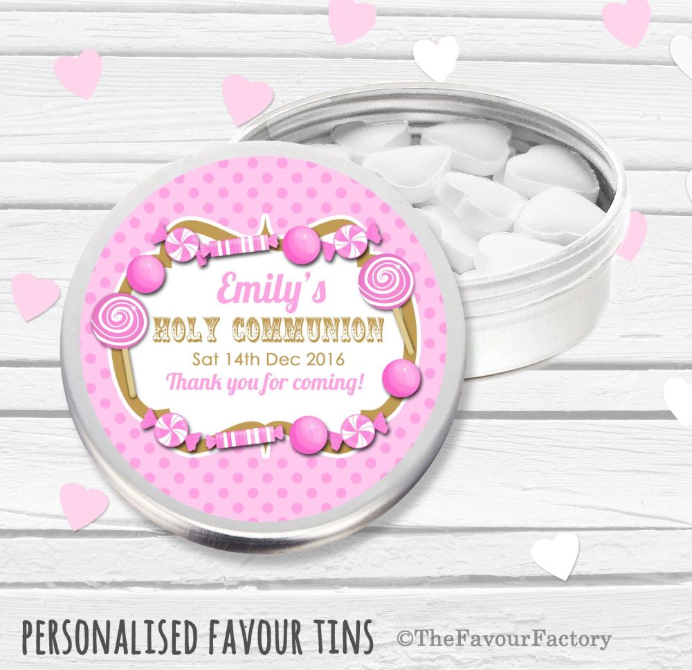 Personalised Holy Communion Party Favour Tins x1