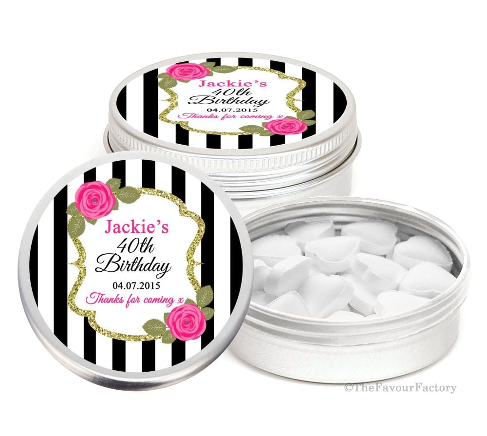 Personalised Birthday Party Favour Tins x1
