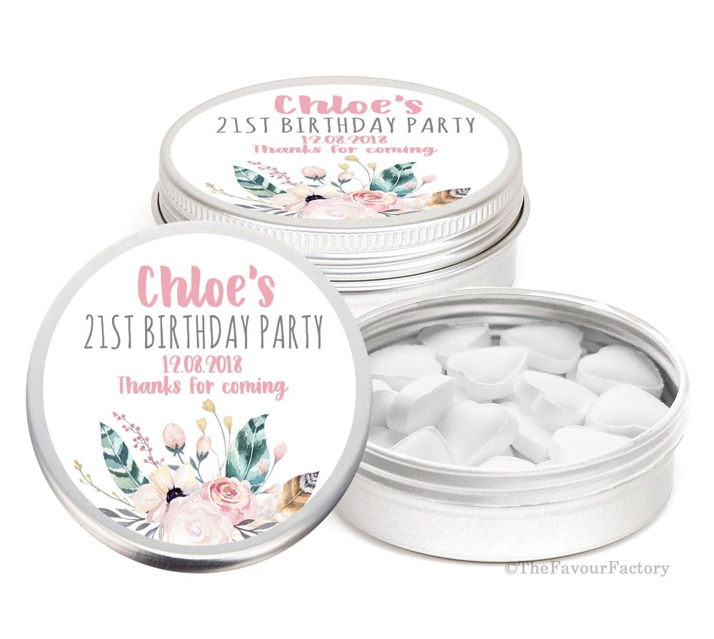 Personalised Birthday Party Favour Tins x1