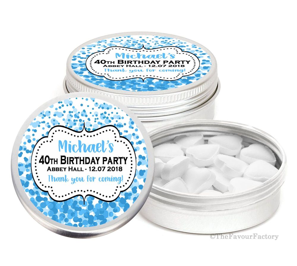 Personalised Birthday Party Favour Tins x1