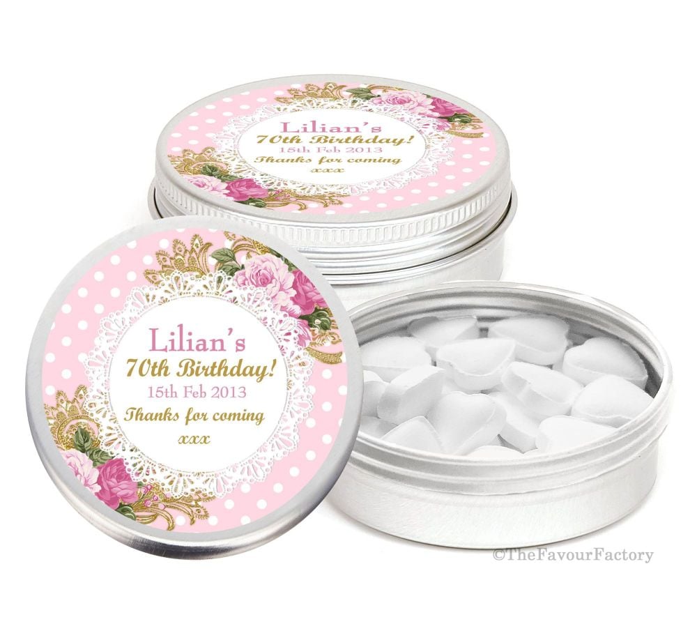 Personalised Birthday Party Favour Tins x1