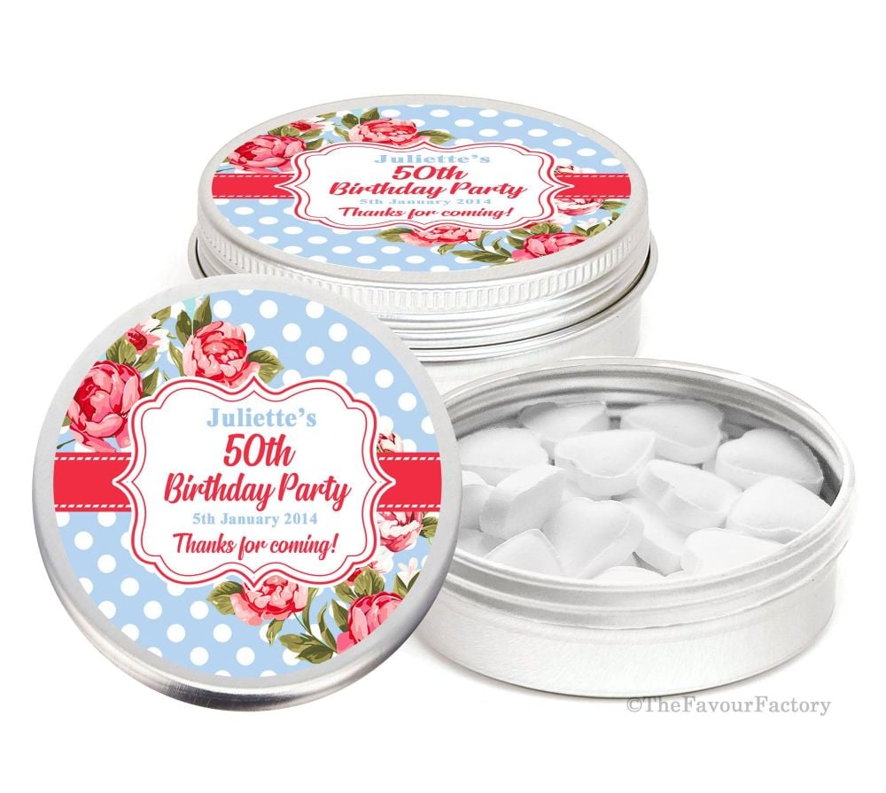 Personalised Birthday Party Favour Tins x1