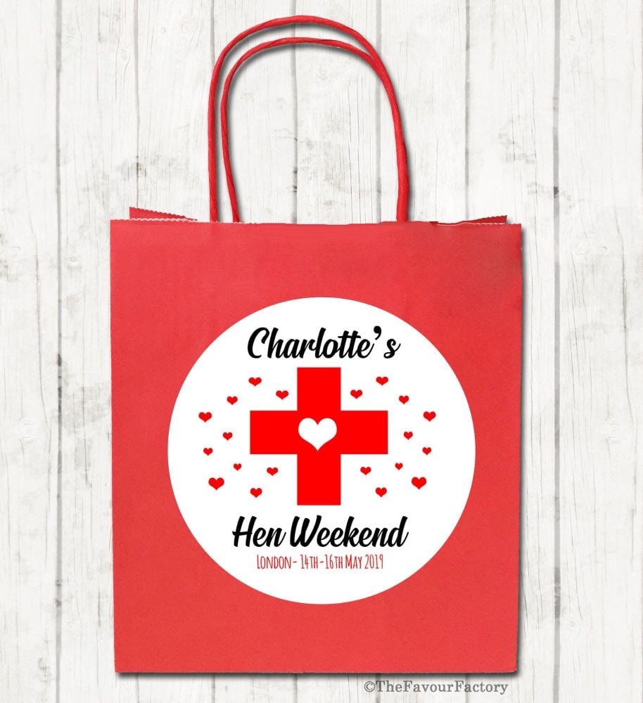 Hangover Cross Personalised Hen Night Paper Party Goody Bags x1
