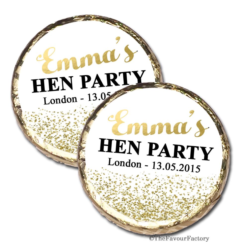 Personalised Hen Party Mint Chocolate Favours x 40 pieces