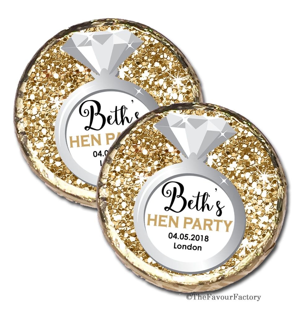 Personalised Hen Party Mint Chocolate Favours x 40 pieces