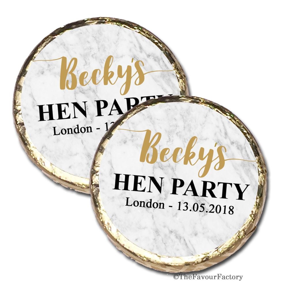 Personalised Hen Party Mint Chocolate Favours x 40 pieces