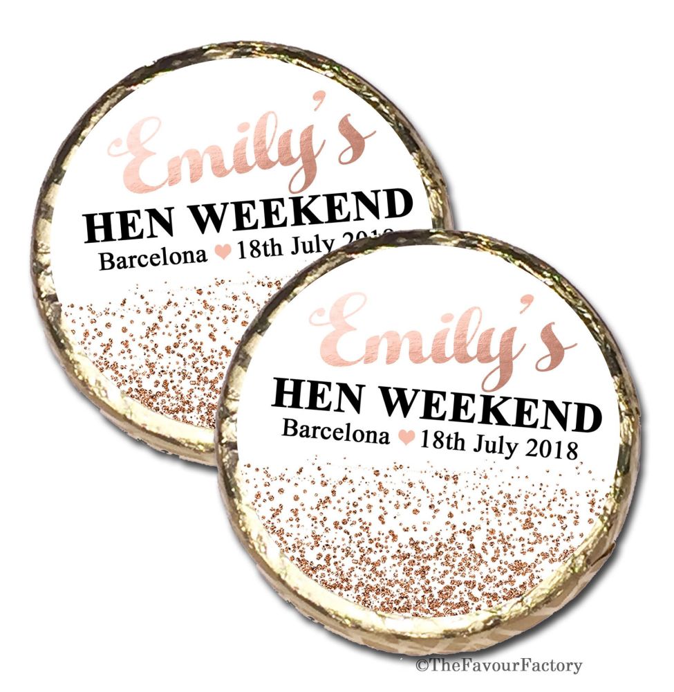 Personalised Hen Party Mint Chocolate Favours x 40 pieces