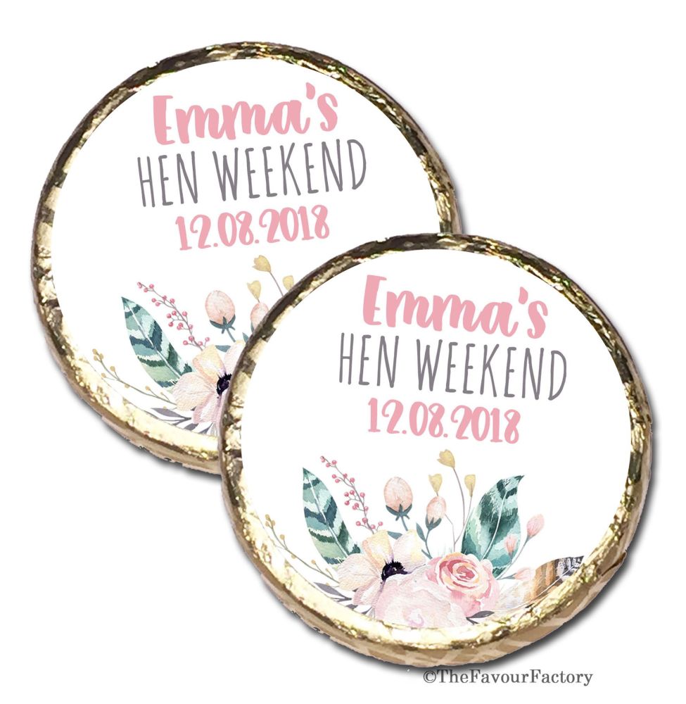 Personalised Hen Party Mint Chocolate Favours x 40 pieces