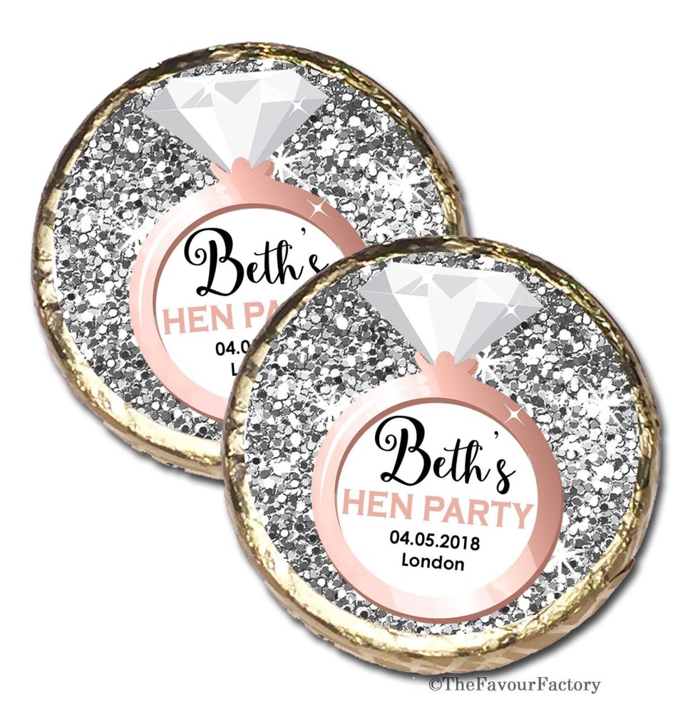 Personalised Hen Party Mint Chocolate Favours x 40 pieces