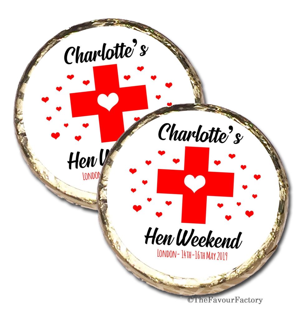 Personalised Hen Party Mint Chocolate Favours x 40 pieces