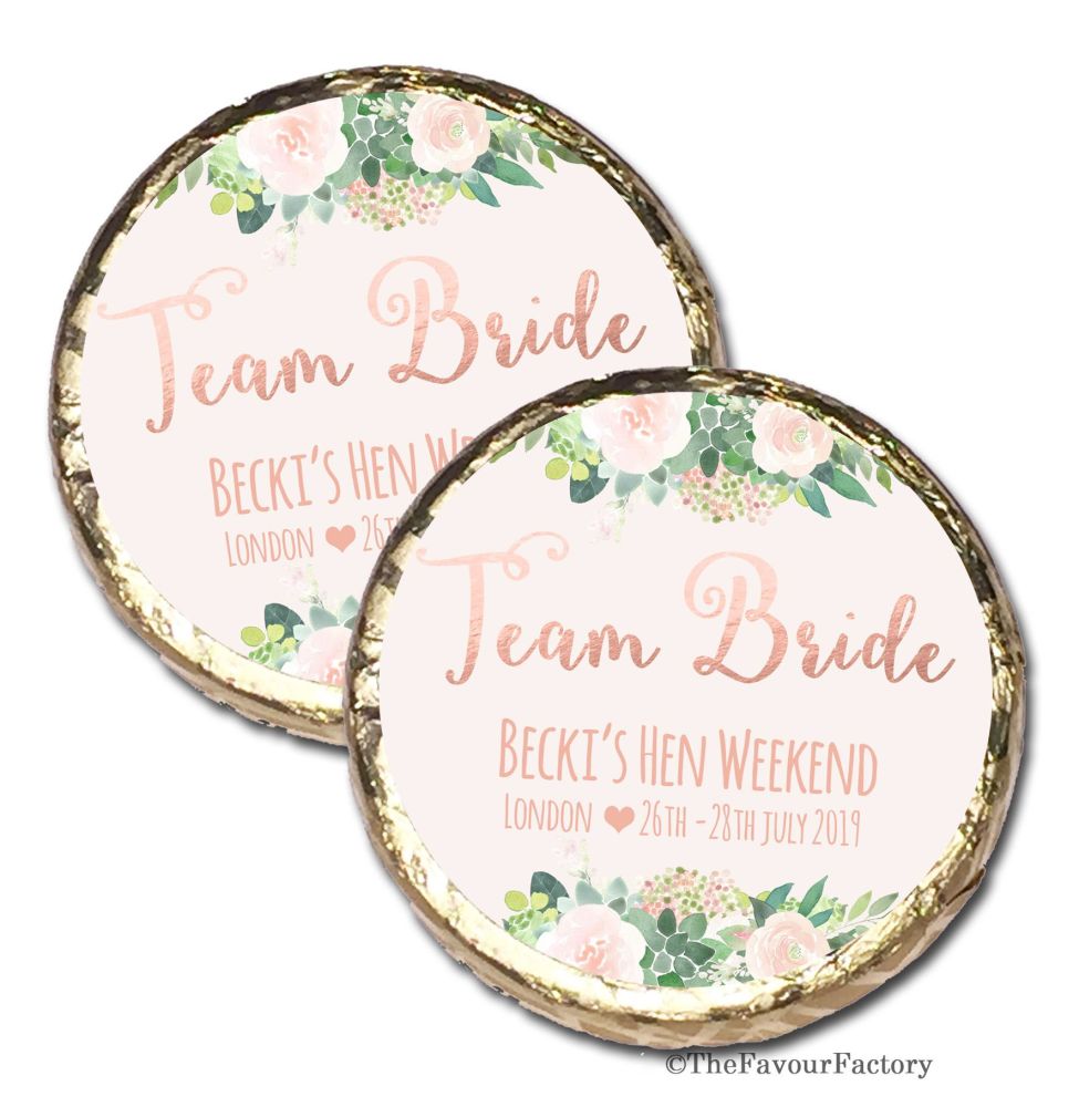 Personalised Hen Party Mint Chocolate Favours x 40 pieces