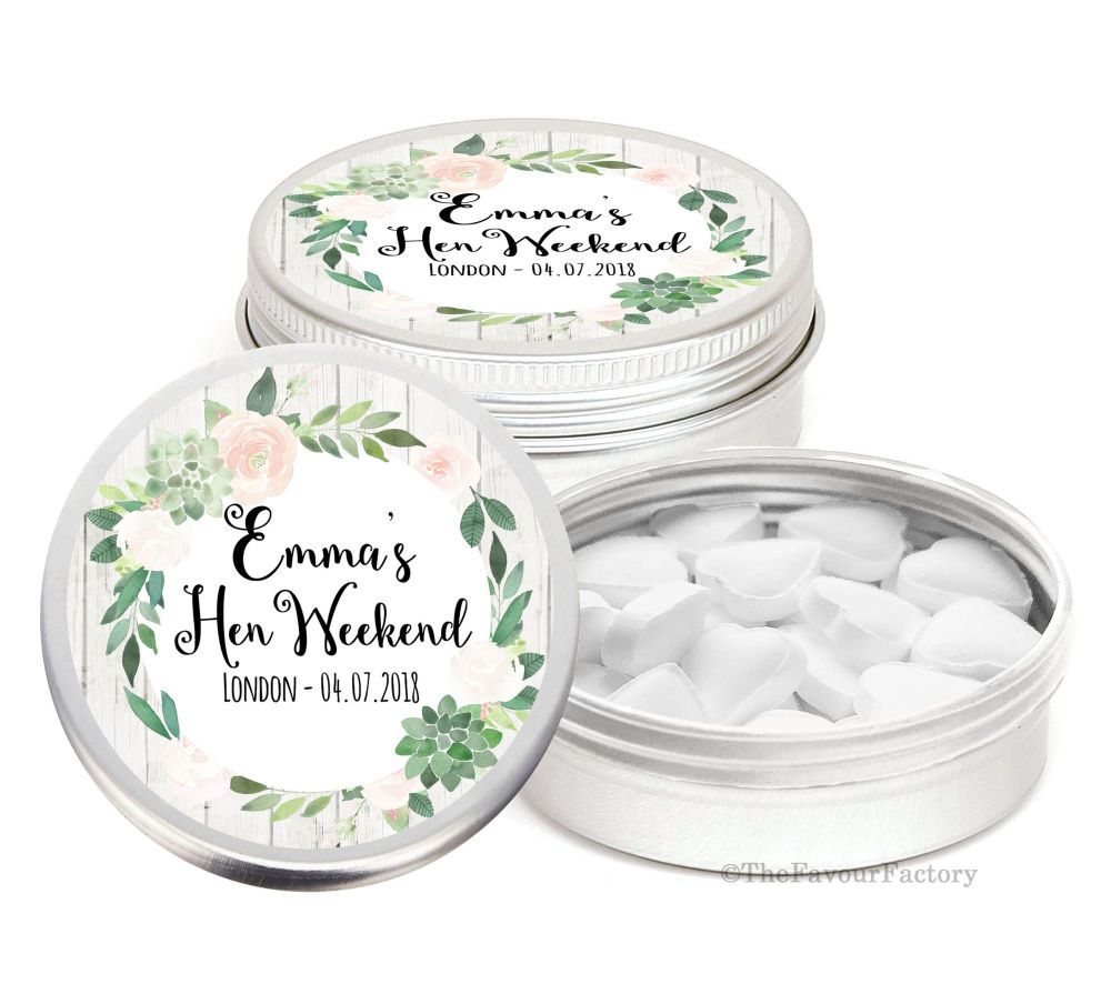 Personalised Hen Do Party Favours Mint Tins x1